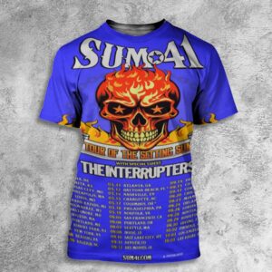 Sum 41 Tour Of The Setting Sum With The Interrupters 2 October 2024 At Arizona US Concert Poster Tour Dates All Over Print T-Shirt