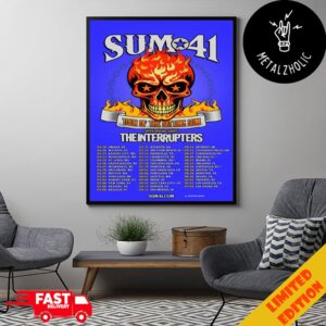 Sum 41 Tour Of The Setting Sum With The Interrupters 2 October 2024 At Arizona US Concert Poster Tour Dates Poster Canvas