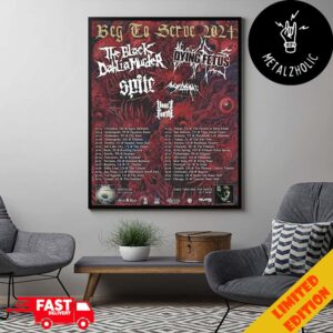 The Black Dahlia Murder x Dying Fetus 3 October 2024 At Agora Ballroom Cleveland Ohio US Beg To Serve 2024 Tour Dates Poster Canvas