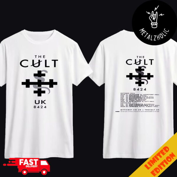 The Cult UK 8424 Tour Dates Merchandise Two Sides T-Shirt