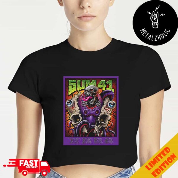 The New Sum 41 Tour Dates Poster For Europe And UK By Maxx242 Concert Punk Rock Cropped T-Shirt