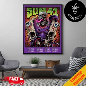 The New Sum 41 Tour Dates Poster For Europe And UK By Maxx242 Concert Punk Rock Poster Canvas