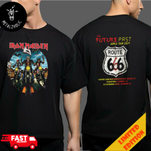 Iron Maiden The Future Past Tour 2024 California Tour Dates Route 666 Racing Club San Diego Los Angeles Sacramento Las Vegas Chula Vista Merchandise Two Sides T-Shirt