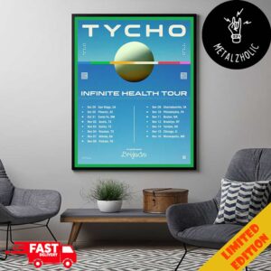 Tycho ISO50 Infinite Health Tour Dates 2024 With Special Guest Brijean Band Poster Canvas