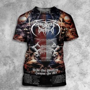 Undertaker Of The Damned x Cadaverous Incarnate Brutal and Blasphemy European Tour 2024 October 3 Tour Dates All Over Print T-Shirt