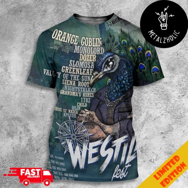 Westill Festival 2024 1-2 November 2024 Pays De La Loire France With Orange Goblin Monolord Dozer Slomosa And More All Over Print T-Shirt