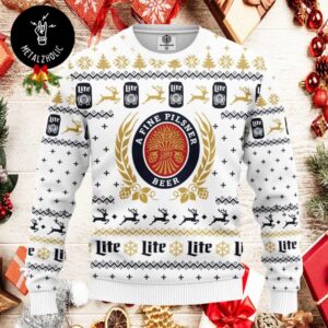 A Fine Pilsner Beer Miller Lite For Beer Lovers Christmas Gift Xmas Ugly Sweater