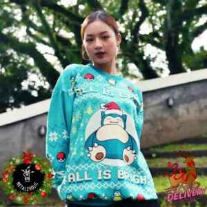 All Is Calm All Bright Snorlax Pokemon Holiday Gift Ugly Sweater