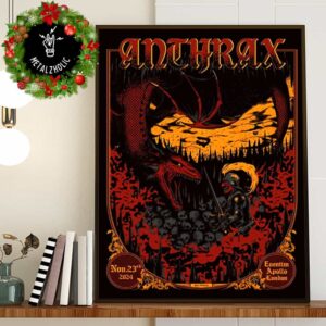 Anthrax Official Poster For Tonight’s Show November 23rd 2024 At Eventim Apollo London Concert Poster Canvas