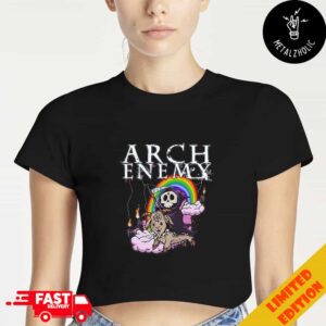 Arch Enemy European Tour 2024 Cute Death And Goat With Rainbow Lady Cropped T-Shirt