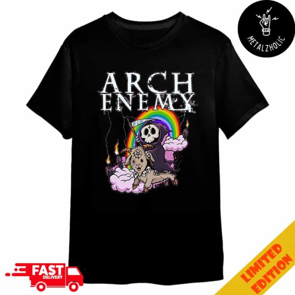 Arch Enemy European Tour 2024 Cute Death And Goat With Rainbow T-Shirt