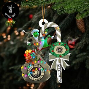 Army Black Knights NCAA Custom Name Grinch Candy Cane Tree Decorations Christmas 2024 Ornament