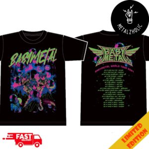 BABYMETAL World Tour 2024 North America Mirror Ball Tee Tour Dates New Merchandise Two Sides T-Shirt