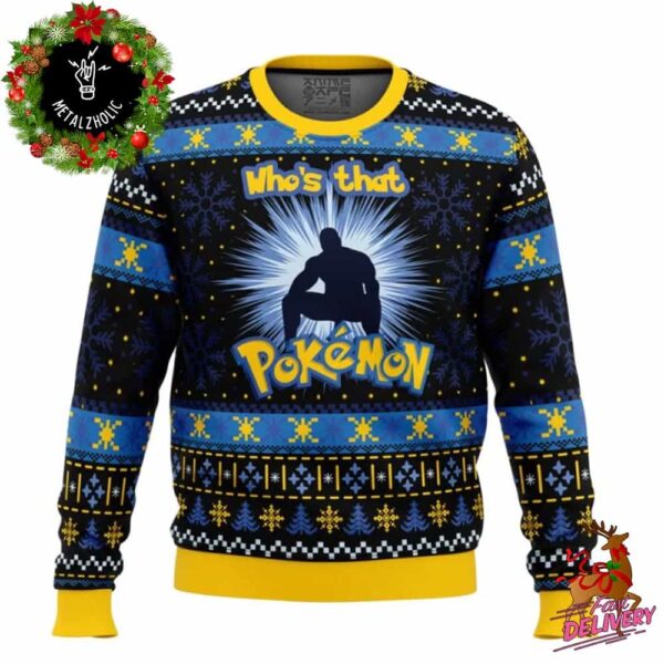 Barry Wood Who’s That Pokemon Pop Culture Funny Christmas Ugly Sweater