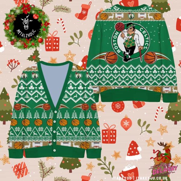 Boston Celtics NBA Team Basketball Fan Gifts Holiday Ugly Sweater