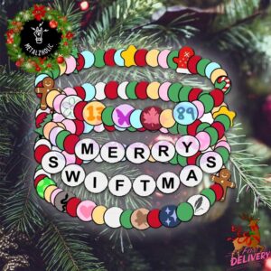 Bracelet Merry Swiftmas Christmas Taylor Swift Album Xmas Gift Holiday Tree Decorations Ornament