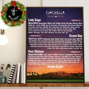 Coachella Valley Music And Arts Festival New Poster Lineup April 11-12-13-18-19-20 2025 Travis Scott Designs The Desert Poster Canvas