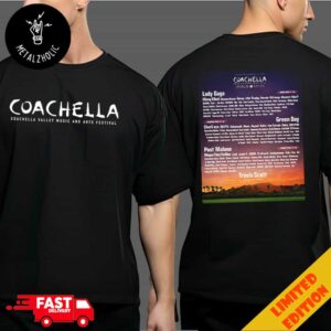 Coachella Valley Music And Arts Festival New Poster Lineup April 11-12-13-18-19-20 2025 Travis Scott Designs The Desert Two Sides T-Shirt Merchandise