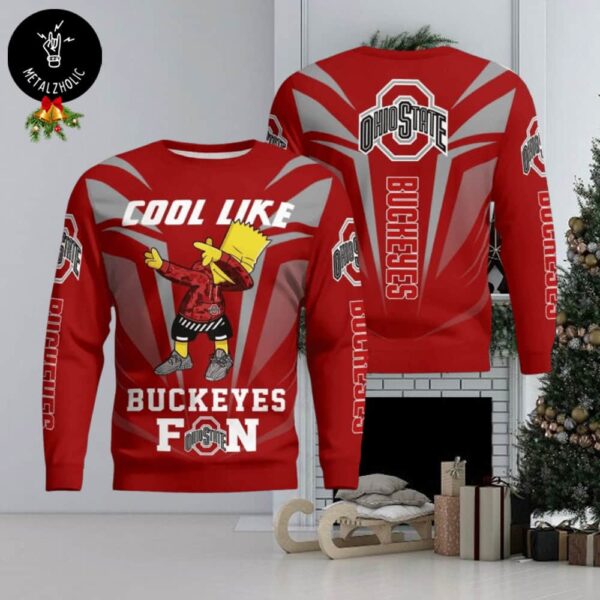 Cool Like Ohio State Buckeyes Fan Funny Bart Simpson Dab Style Christmas Gift Ugly Sweater