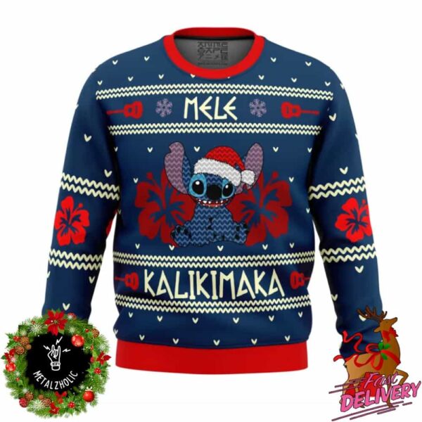 Cute Stitch Mele Kalikimaka Movie Holiday Christmas Gift For Family And Friends Ugly Sweater