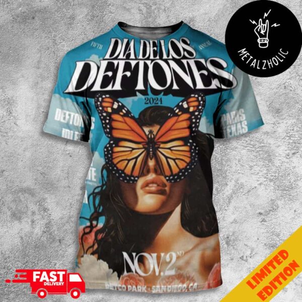 Dia De Los Deftones Fifth Annual 2024 Poster November 2nd At Petco Park San Diego CA All Over Print T-Shirt