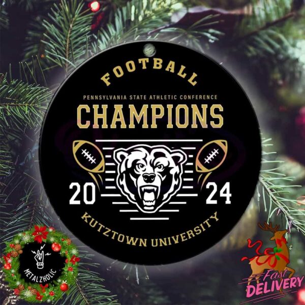 Football Pennsylvania State Athletic Conference Champions 2024 Kutztown University Christmas Gift Holiday Tree Decorations Ornament