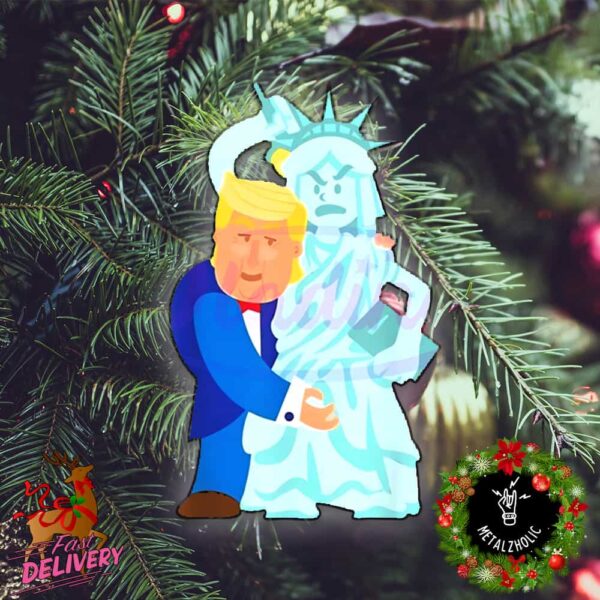 Funny Donald Trump Grab Liberty Naughty Anti Trump 47th President Christmas Tree Decorations Ornament