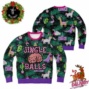 Funny Jingle Balls Holiday Gift For Friends 2024 Xmas Ugly Sweater