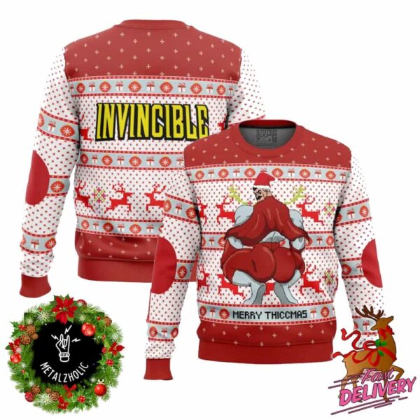 Funny Merry Thiccmas Omni Man Invincible Holiday Gift For Friends Ugly Sweater