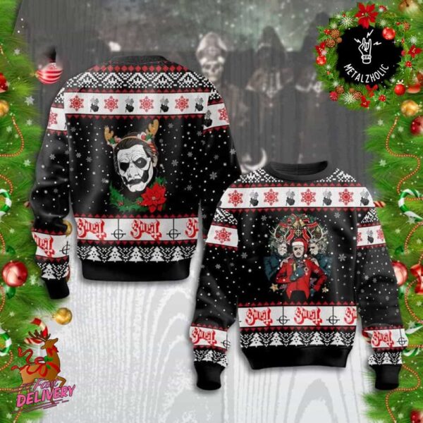 Ghost Band Members And Logo Christmas Gift For Fans Ugly Sweater