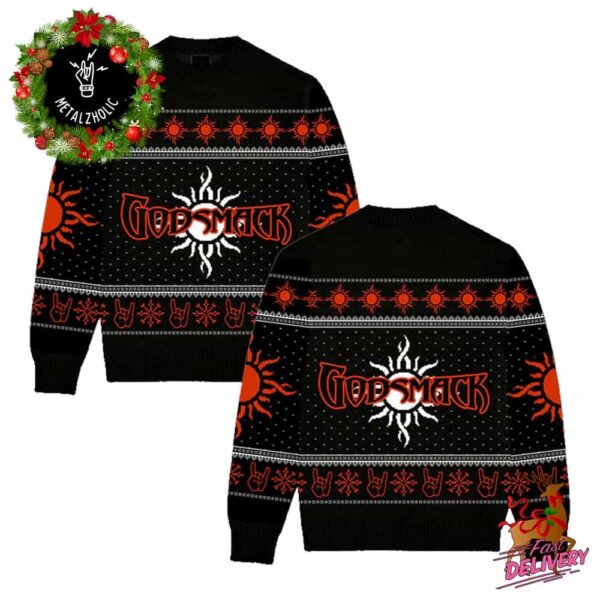 Godsmack Sun And Snowflake Pattern Christmas Gift Holiday Ugly Sweater For Men And Women