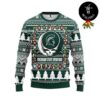 Grinch With Groot Funny Cute Christmas Gift x NCAA Michigan State Spartans Xmas Ugly Sweater