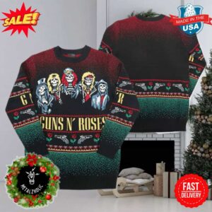 Guns N Roses Holiday 19 Bravado Band Members Skeletons Xmas Gift Ugly Christmas Sweater