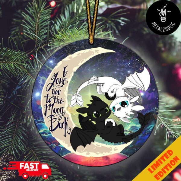 How To Train Your Dragon Love You To The Moon And Back Toothless And Light Fury Christmas Tree Decorations Ornament