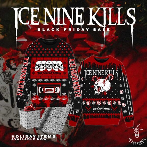 Ice Nine Kills The Silver Scream Merry Axe-Mas New Christmas Merchandise Holiday Gift Ugly Sweater