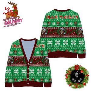 Iron Maiden Piece Of Mind Ugly Christmas Cardigan Sweater