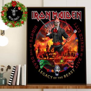 Iron Maiden The Future Past Tour 2024 Night Of The Dead Legacy Of The Beast Live In Mexico City Poster Canvas