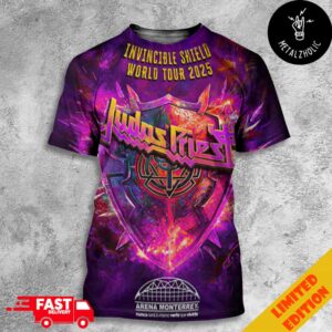 Judas Priest Invincible Shield World Tour 2025 New Poster South America Tour At Arena Monterrey All Over Print T-Shirt