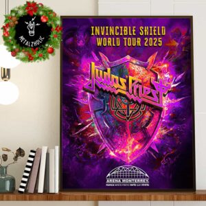 Judas Priest Invincible Shield World Tour 2025 New Poster South America Tour At Arena Monterrey Poster Canvas