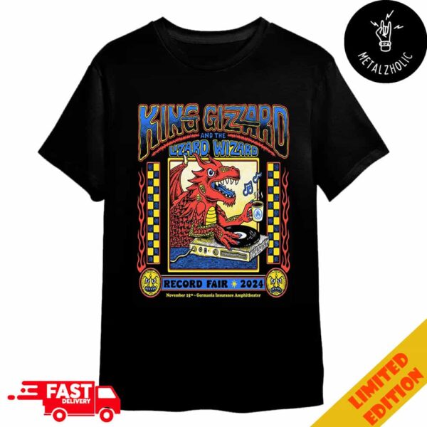 King Gizzard And The Lizard Wizard Record Fair 2024 November 15th Germania Insurance Amphitheater By Amy Jean Art Merchandise T-Shirt