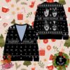 Pantera Christmas Wreath Fucking Holiday Snowy Pattern Ugly Christmas Cardigan Sweater