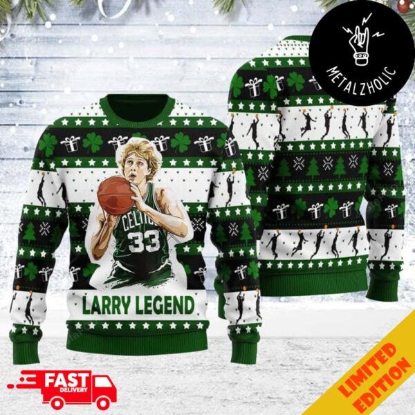 Larry Bird Larry Legend Number 33 Boston Celtics NBA Christmas Gift Ugly Sweater