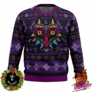 Majoras Mask Seamless Pattern The Legend Of Zelda Holiday Gift Ugly Sweater