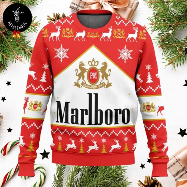 Malboro Red Version Christmas Gift For Family Ugly Sweater