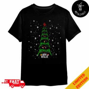 Merry Christmas Metallica Funny Xmas Tree And Snowflakes Merchandise T-Shirt