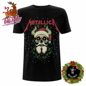 Metallica Christmas Gift 2024 New Merchandise Santa Horns T-Shirt