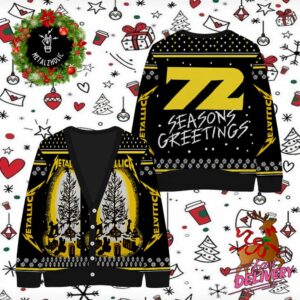 Metallica M72 Seasons Burnt Tree Holiday 72 Seasons Greetings Christmas Gift Knitted Cardigan Sweater 2024 New Merchandise