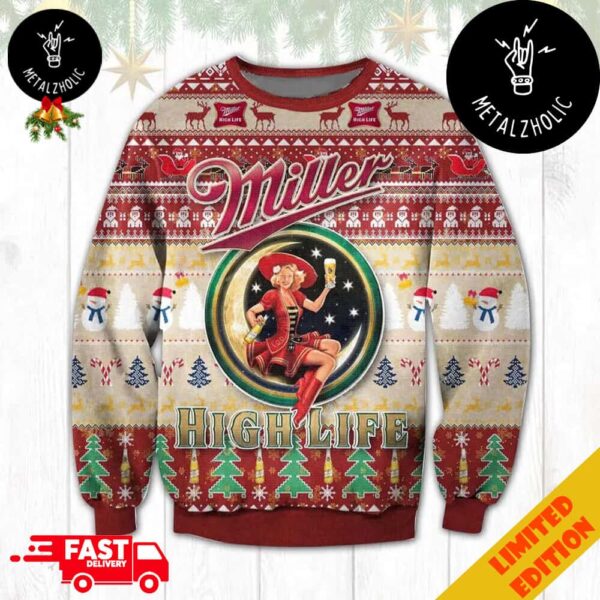 Miller Highlife Beer Funny For Drink Lovers Christmas Gift Ugly Sweater