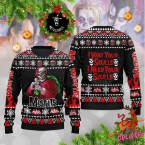 Misfits I Want Your Skulls I Need Your Skulls Holiday Gift Rock Band Lover Ugly Sweater