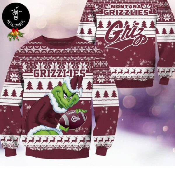 Montana Grizzlies NCAA x Grinch Stole Christmas Gift For Family Xmas Ugly Sweater